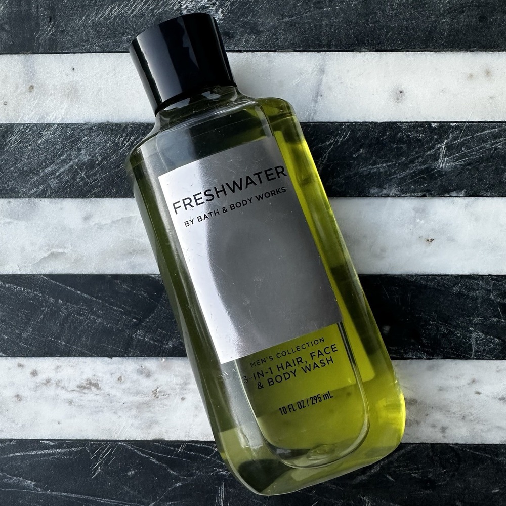 Bath & Body Works Men's FRESHWATER 3-1 Hair Face Body Wash Gel Full Size 10oz